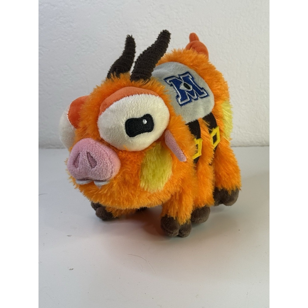 Disney Store Monsters Inc University Archie Scare Pig Orange 7" Bean Bag Plush